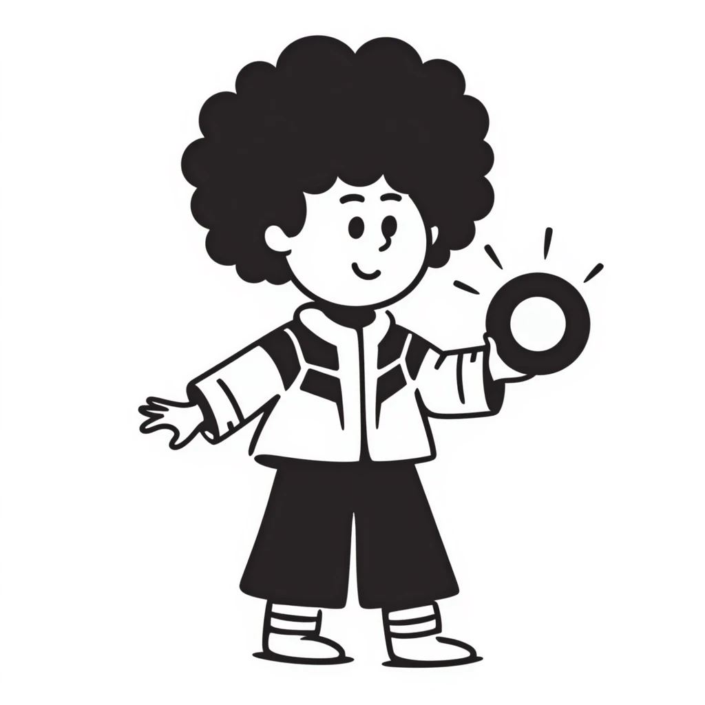 Cabbage Patch Kid as Tron warrior holding a disc, 80's retro sci-fi style emoji