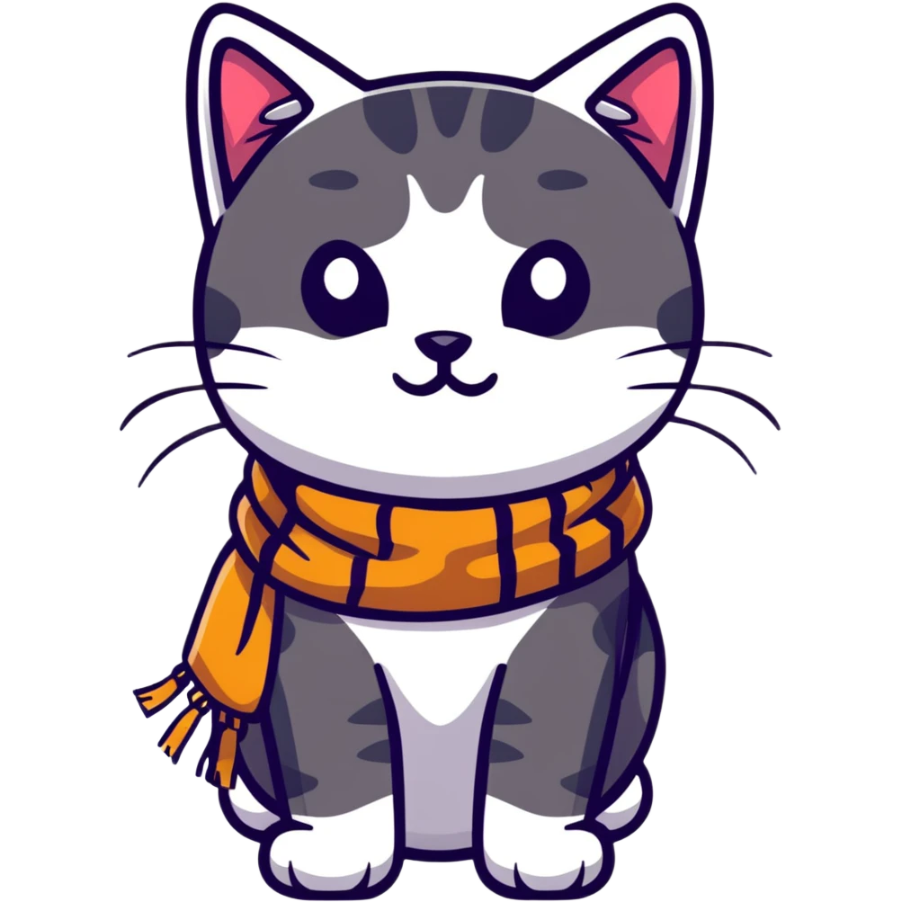 cat with a scarf emoji