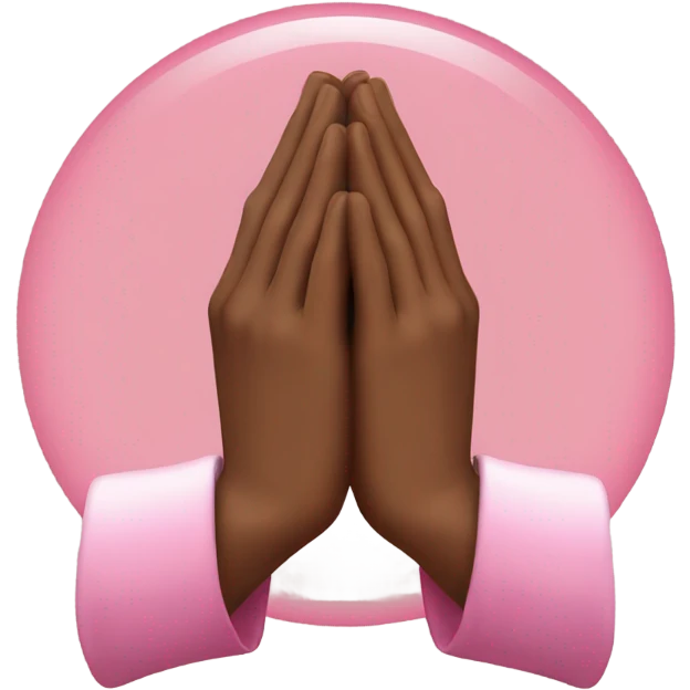 Brown praying hands with pink sleeves  emoji