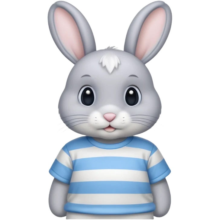 bunny wearing blue stripe tshirt emoji