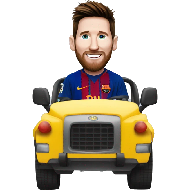 Messi dans une voiture emoji