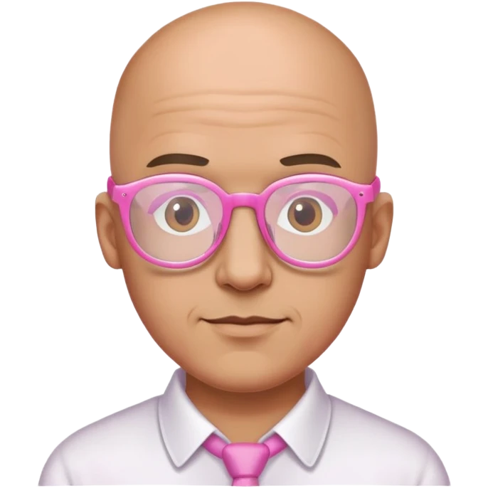bald guy with pink glasses emoji