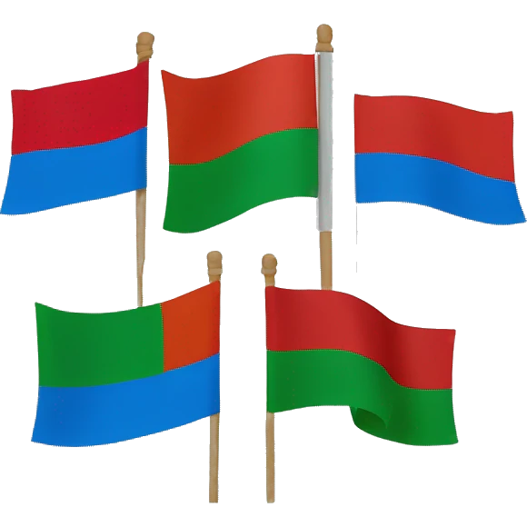Gipsy flag is blue at the top, red at the bottom and green at the bottom emoji