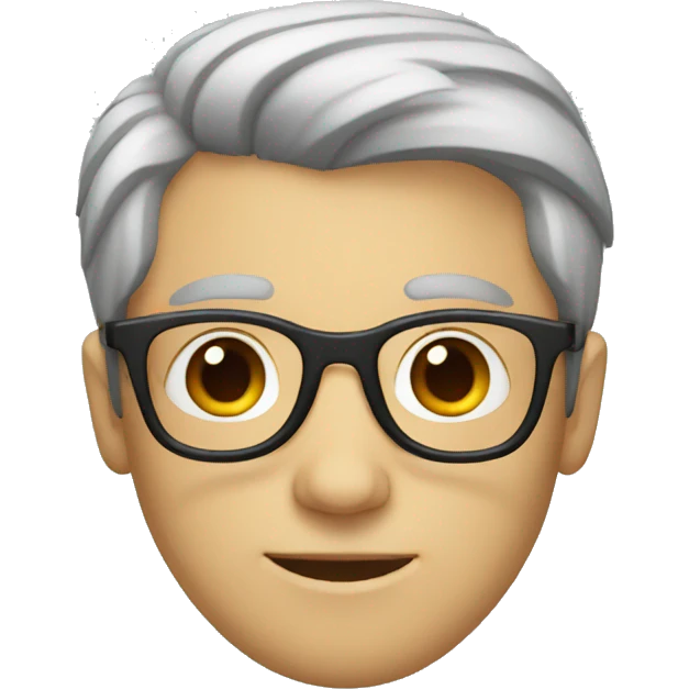 white guy with dark hear in glasses emoji