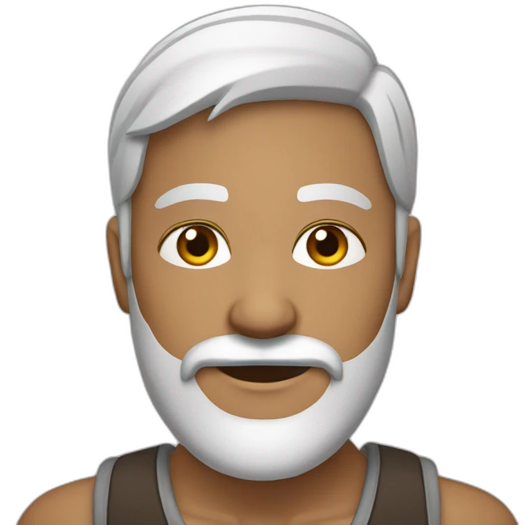 white tone indian adult with black beard emoji