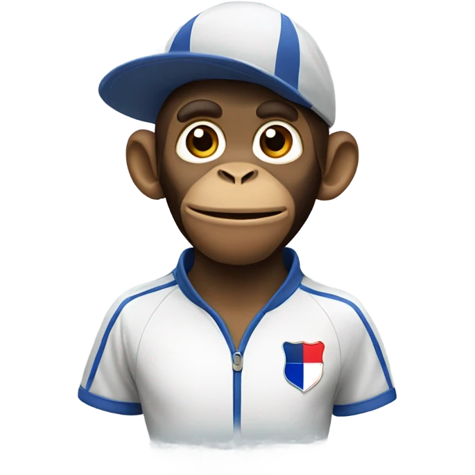 Monkey dressed like a French football trainer emoji