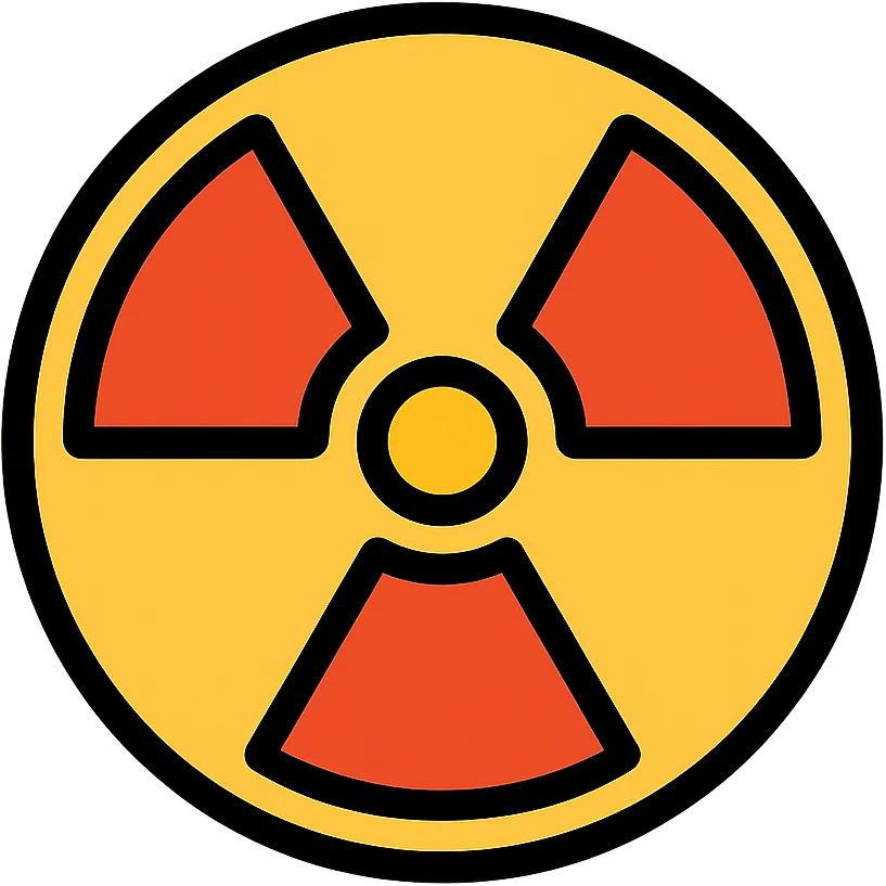 radiation symbol icon with color and black outlines emoji