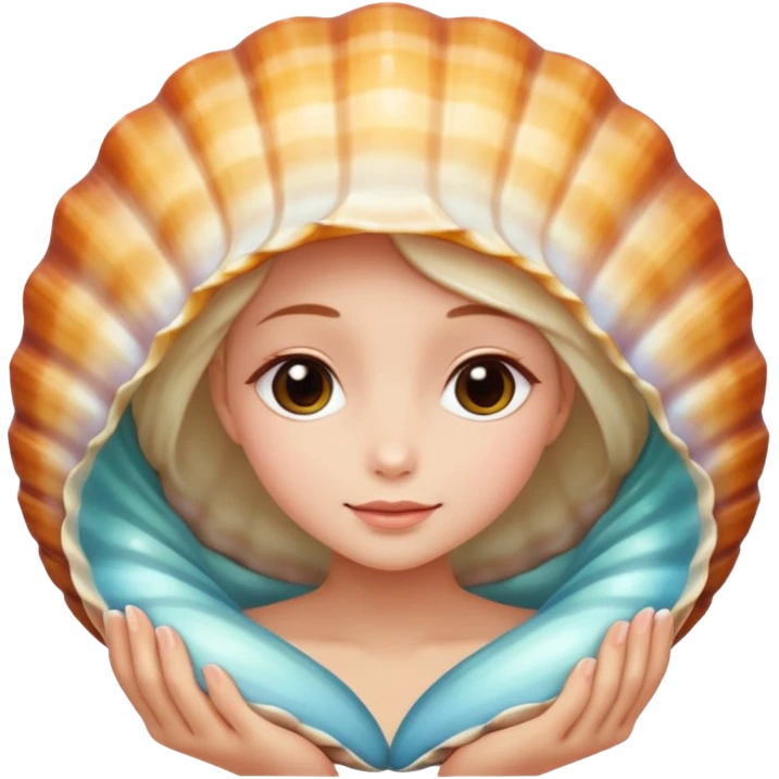 Soft, nurturing, or a bit shy. Very polite and kind. woman in a shell 
more dinamic emoji  emoji