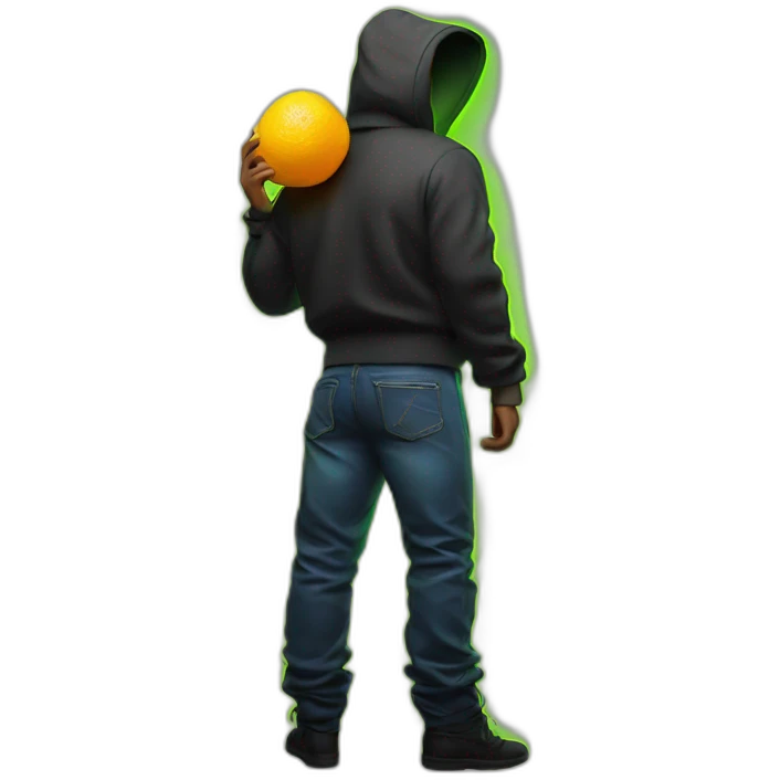 Juicy booty neon sign style man emoji