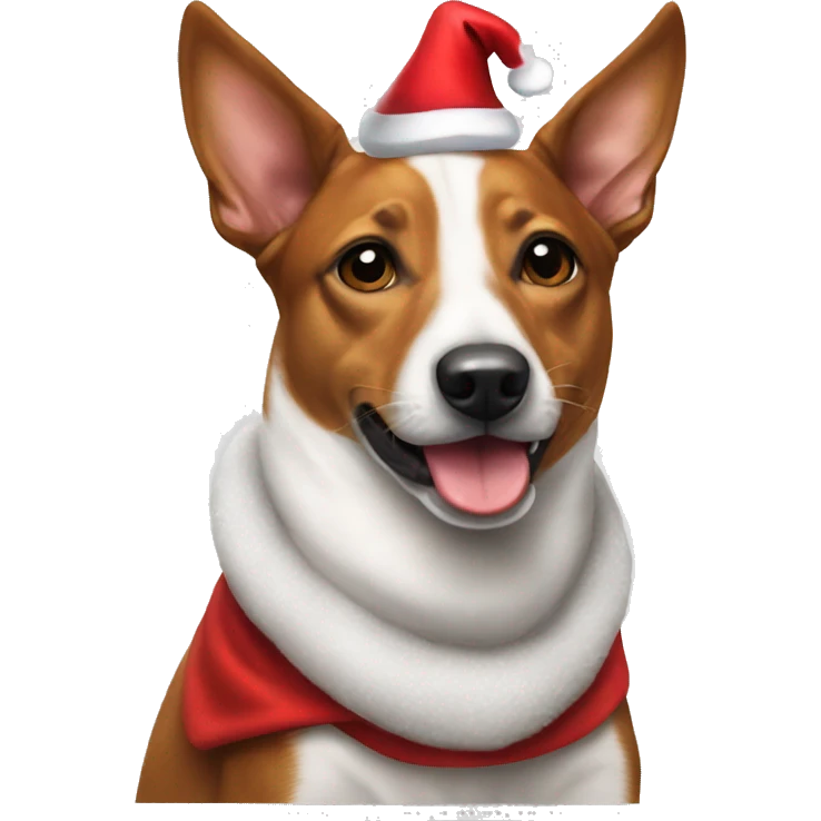 Basenji dressed as Santa emoji