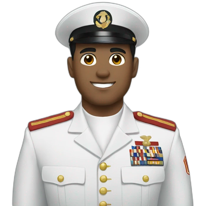 Man with black hair marine corps uniform emoji