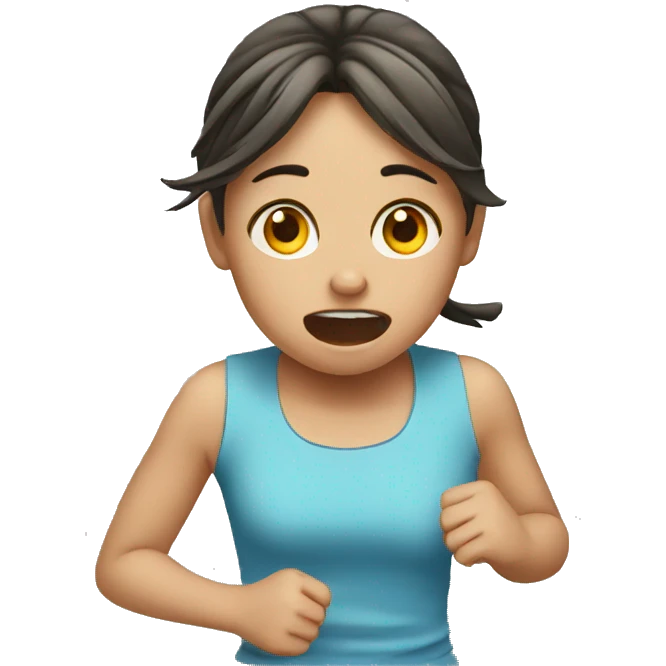 running crying girl emoji