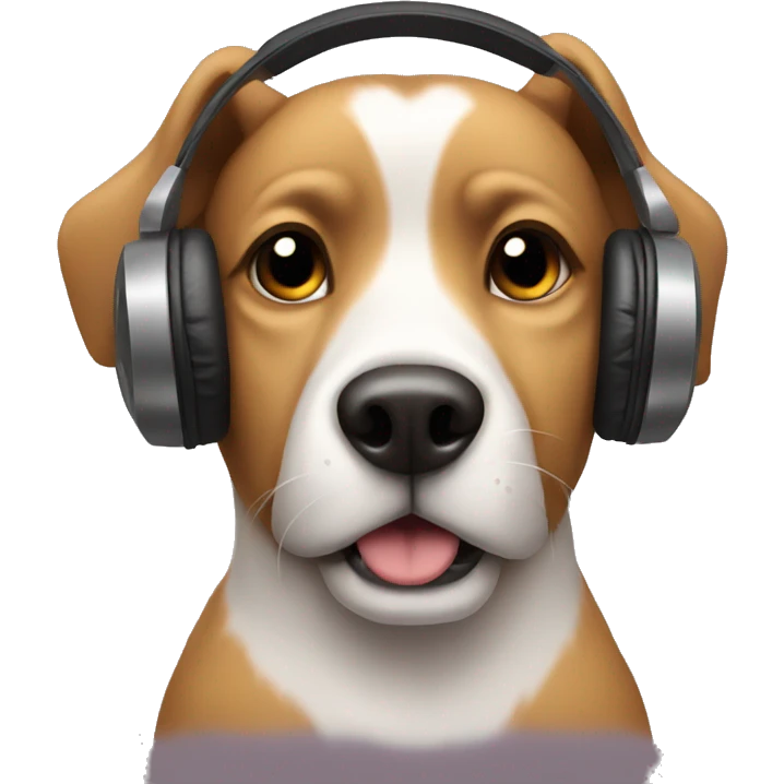 Dog listening to music  emoji