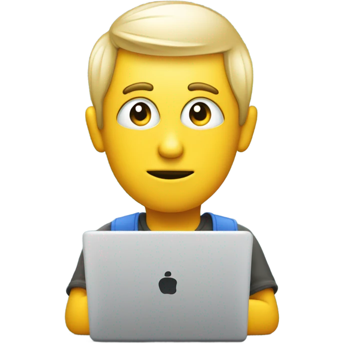 generate developer emoji with laptop and thinkig new idea emoji