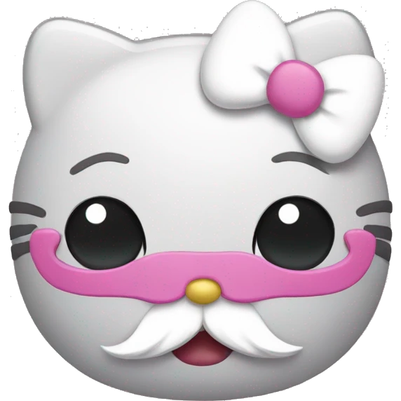 hello kitty with a mustache  emoji