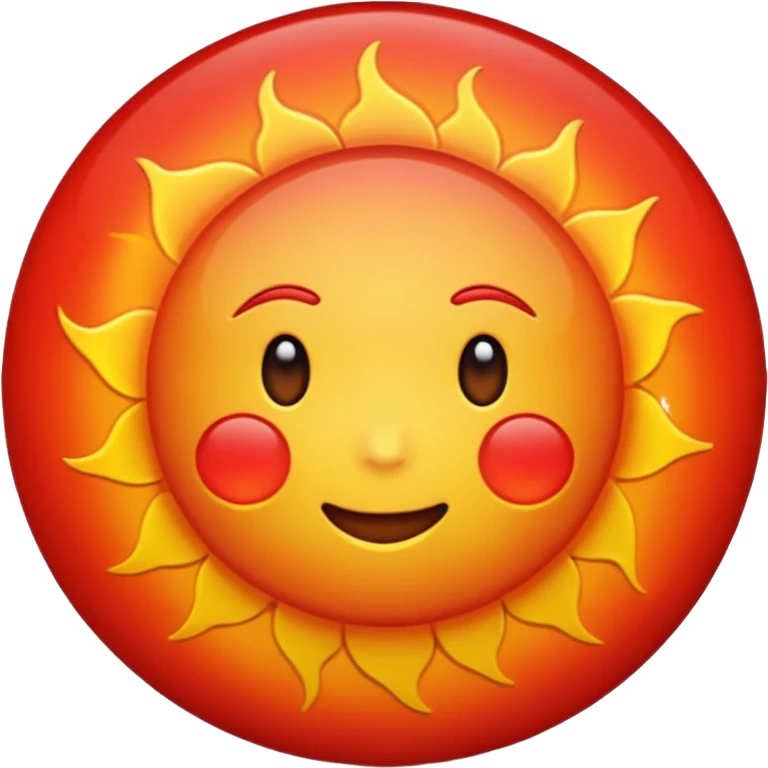 Red sun sweating emoji