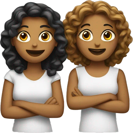 two woman are byin emoji