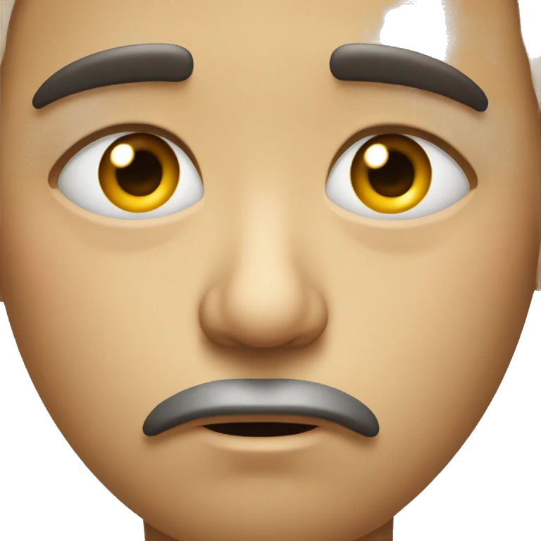 Sad mad face sticking out bottom lip with shiny eyes and slanted eyebrows emoji