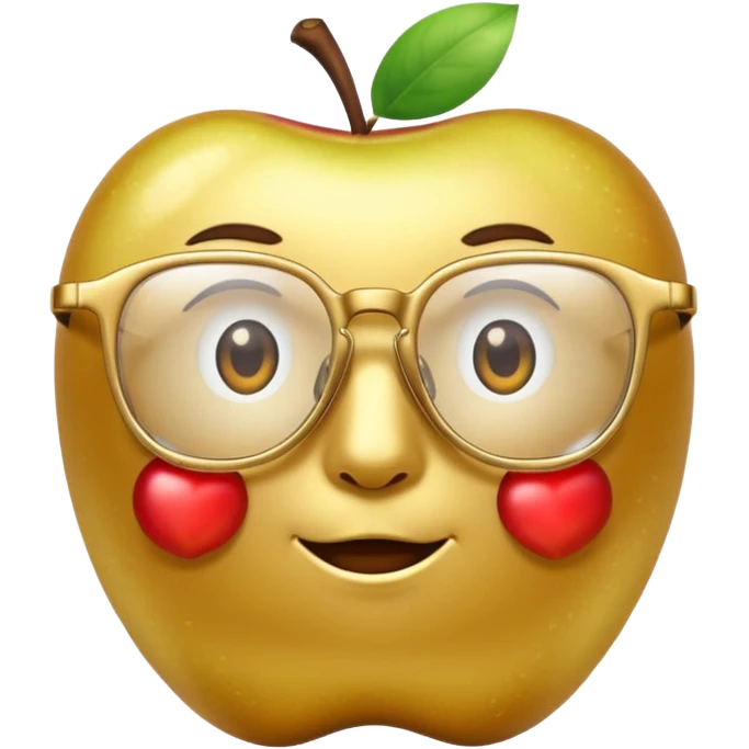 golden apple with glasses emoji