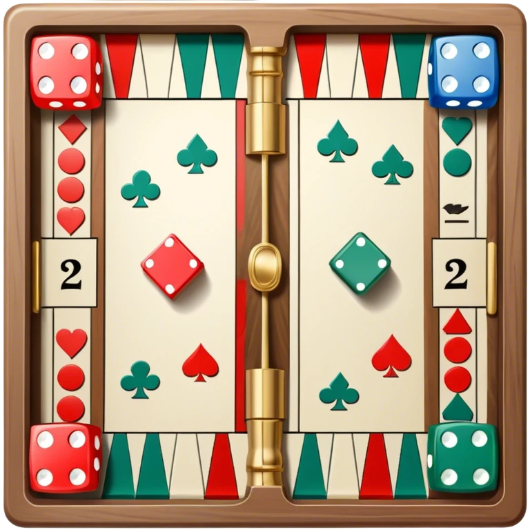 A photorealistic icon featuring a backgammon board with dice, a Monopoly board with money and property cards and a Game of Life spinner. The design captures the detailed textures of the boards, pieces, and accessories. Transparent background. emoji
