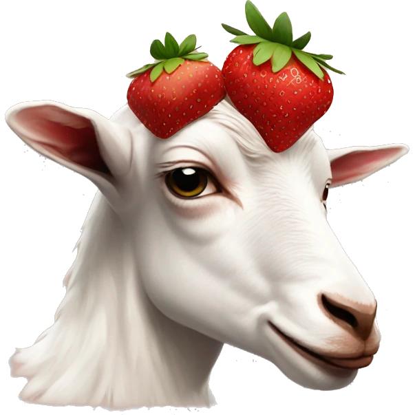 strawberries on a goat aesthetic emoji
