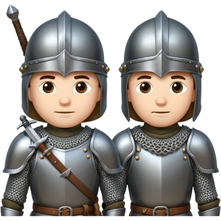 2 medieval soldiers prepare for battle emoji