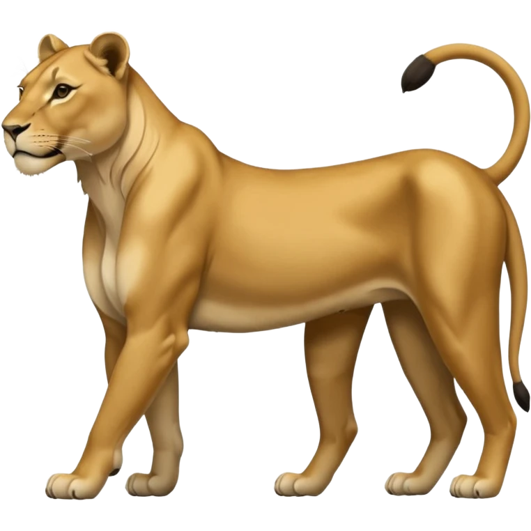 a lioness's silhouette with four legs emoji