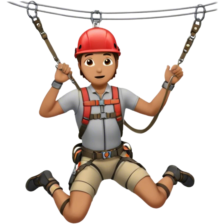 Guy zip lining in nature emoji