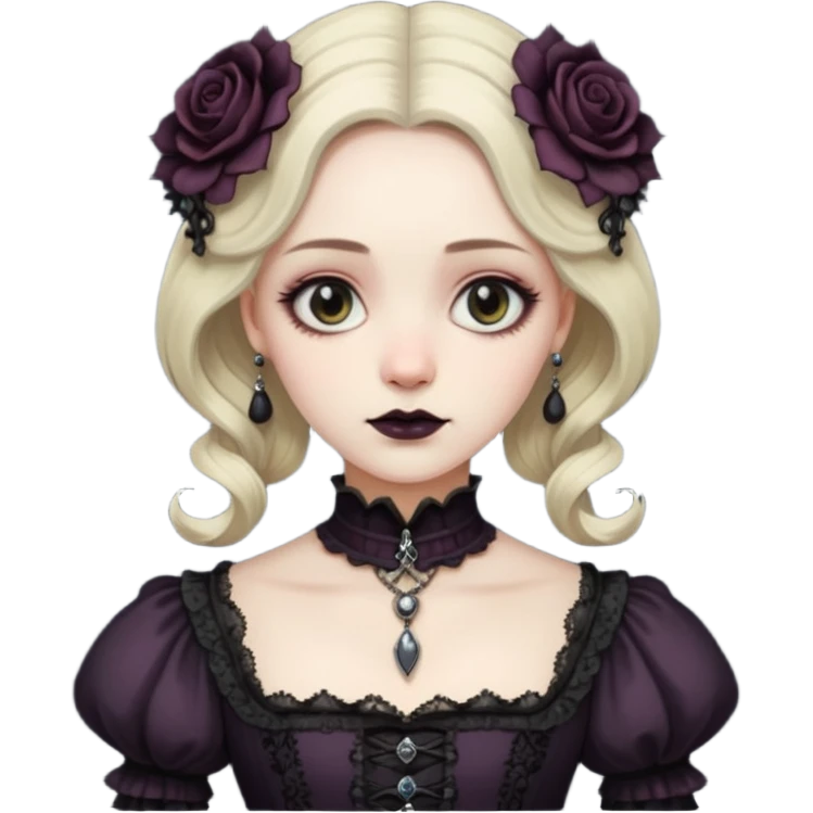 Gothic dull Victorian vintage lady  emoji