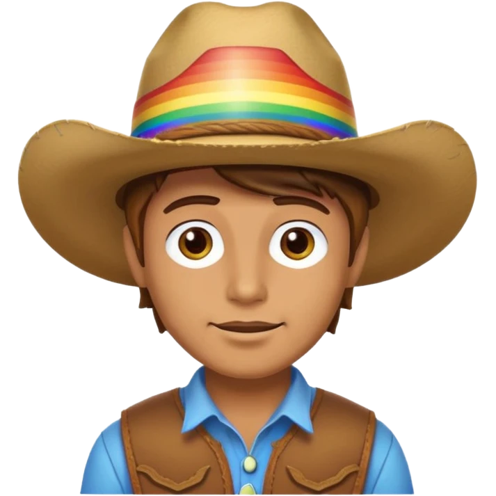 Cowboy with rainbow hat emoji