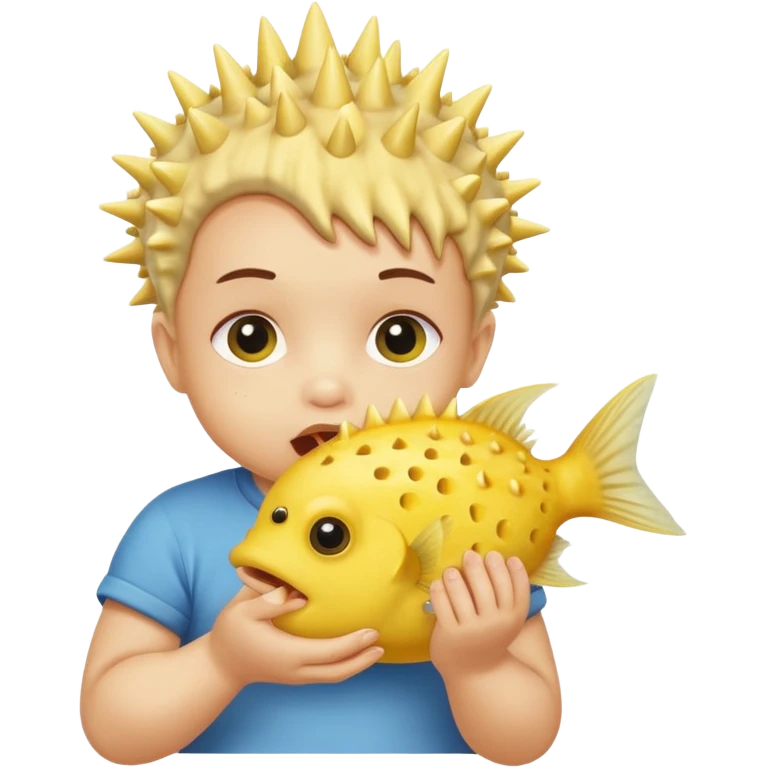 baby eating a pufferfish emoji