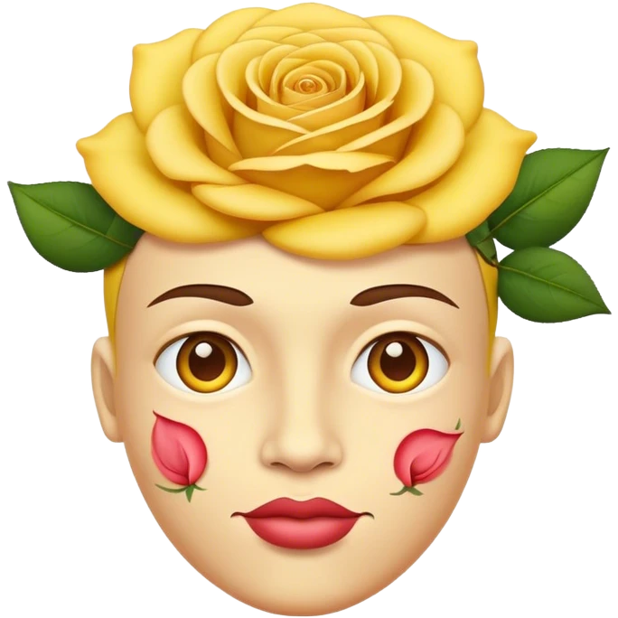yellow face with a rose in head emoji
