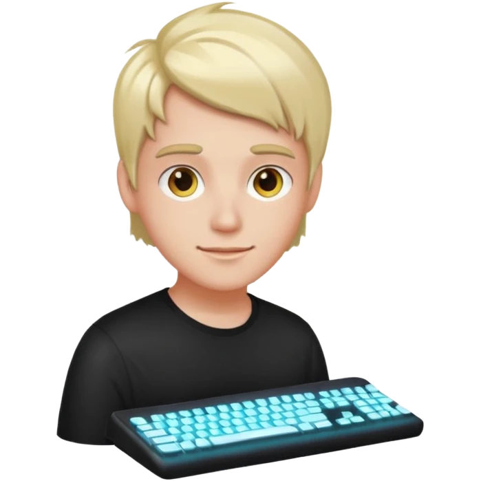 Streamer with glowing keyboard












 emoji