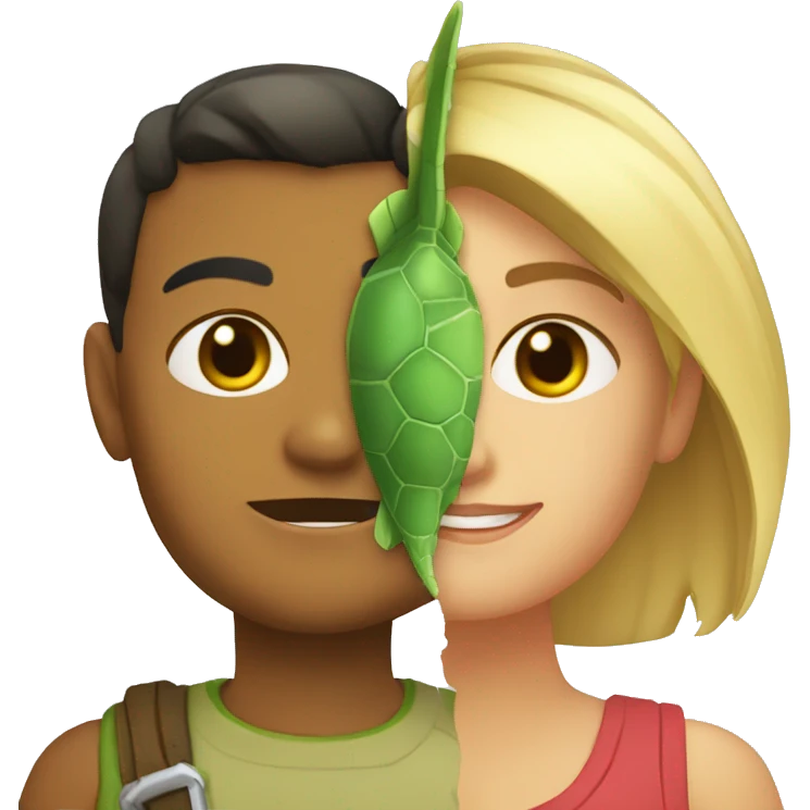 Rubia y tortuga pequeña emoji