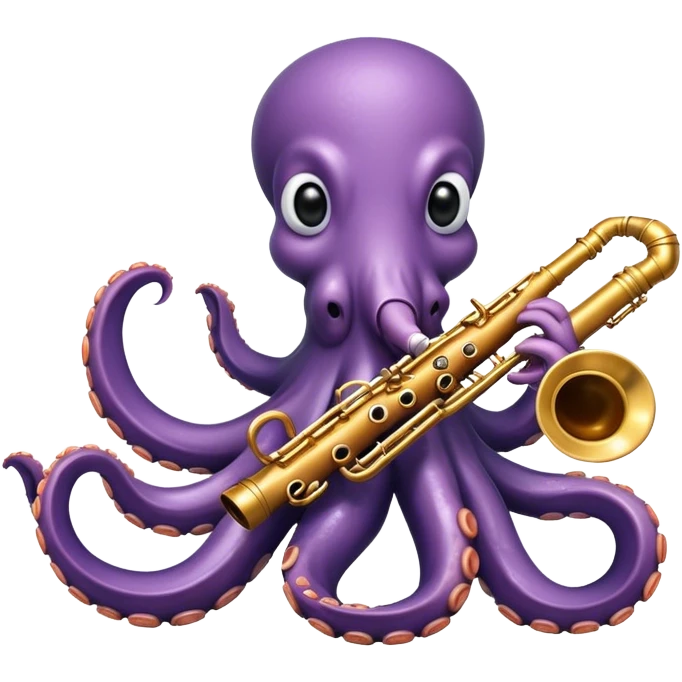 octopus playing the clarinet emoji