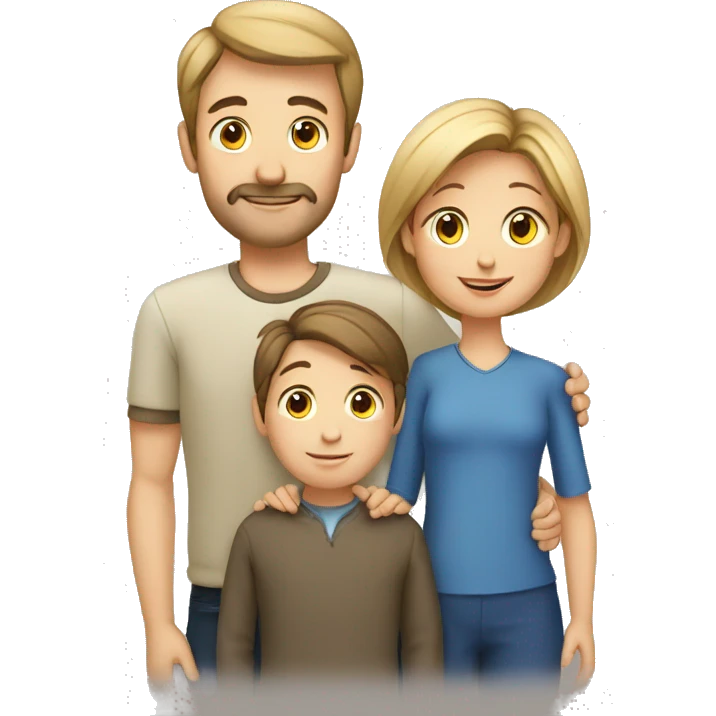 European Family with mum and dad and boy emoji