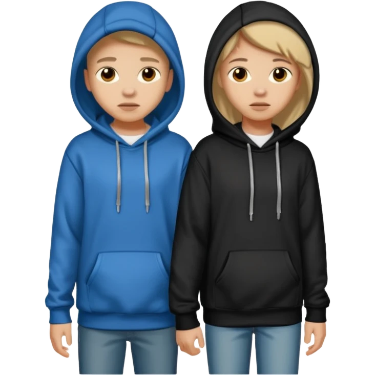 two teenager walking hiding emoji