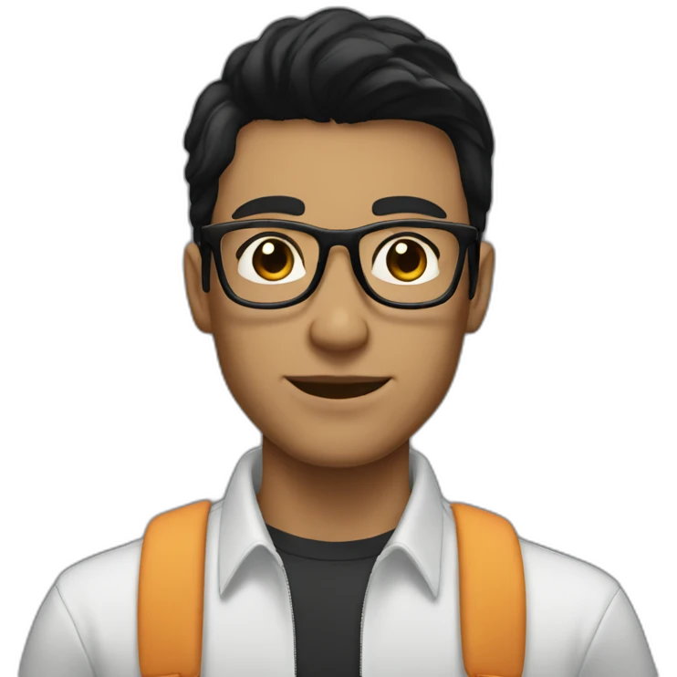 fit boyfriend with glasses and black hair and brunette girl emoji