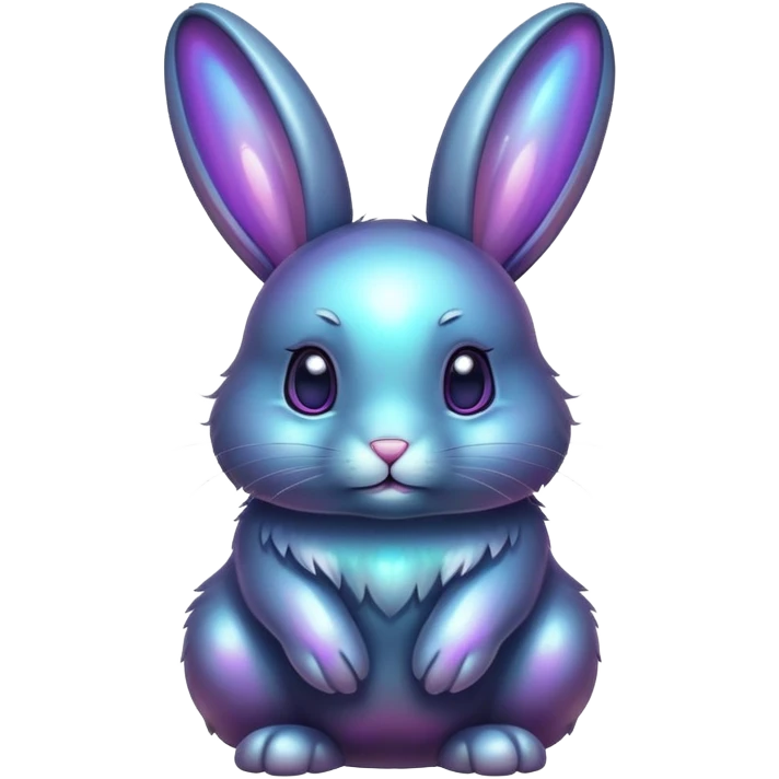 Black Dark iridescent bunny emoji