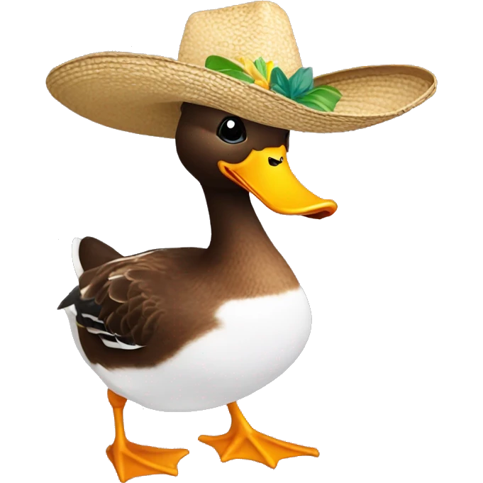 A duck with a sombrero ￼ emoji