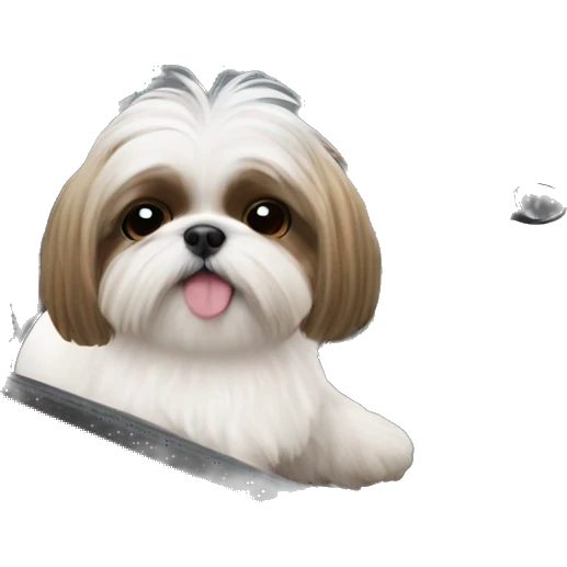 Shih tzu driving Ferrari emoji