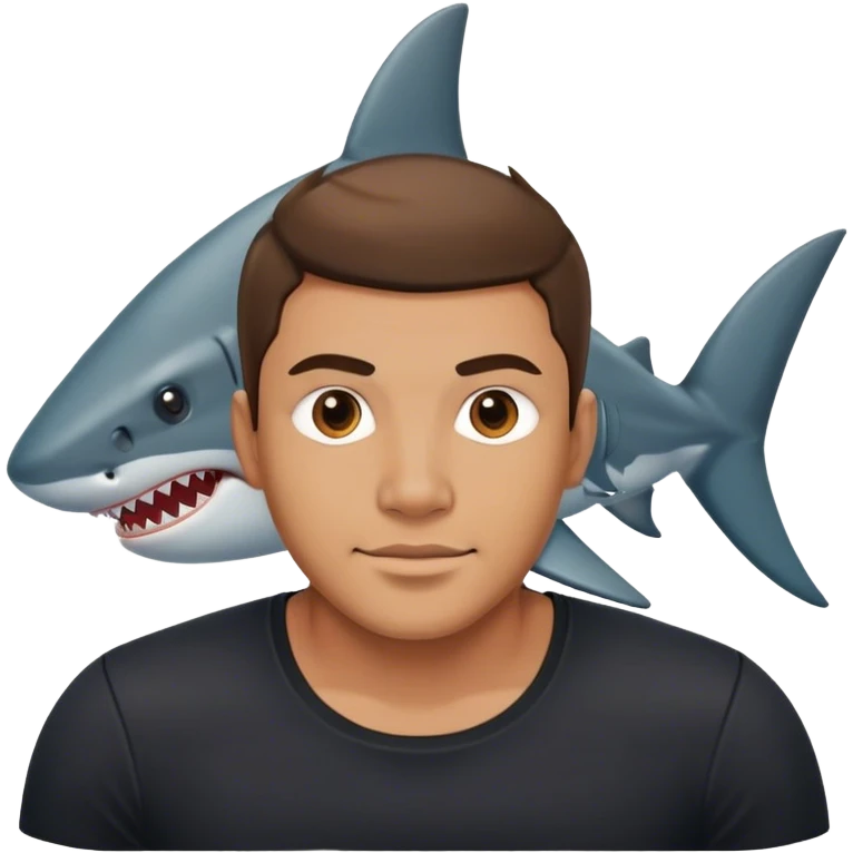Manusia hiu dengan baju hitam  emoji