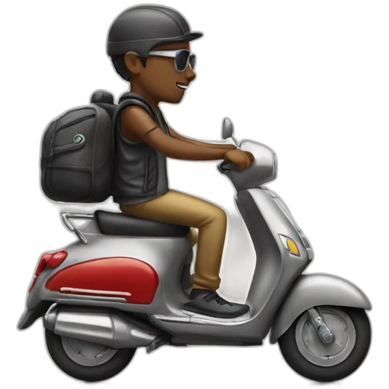 Le rappeur jul sur un scooter emoji