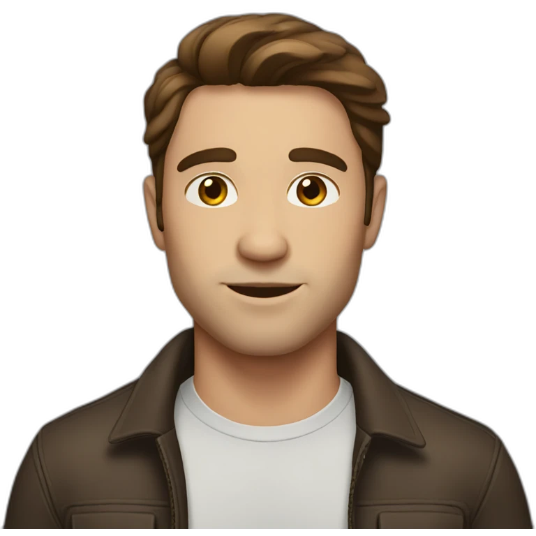 Attractive Man with middle part brown hair emoji