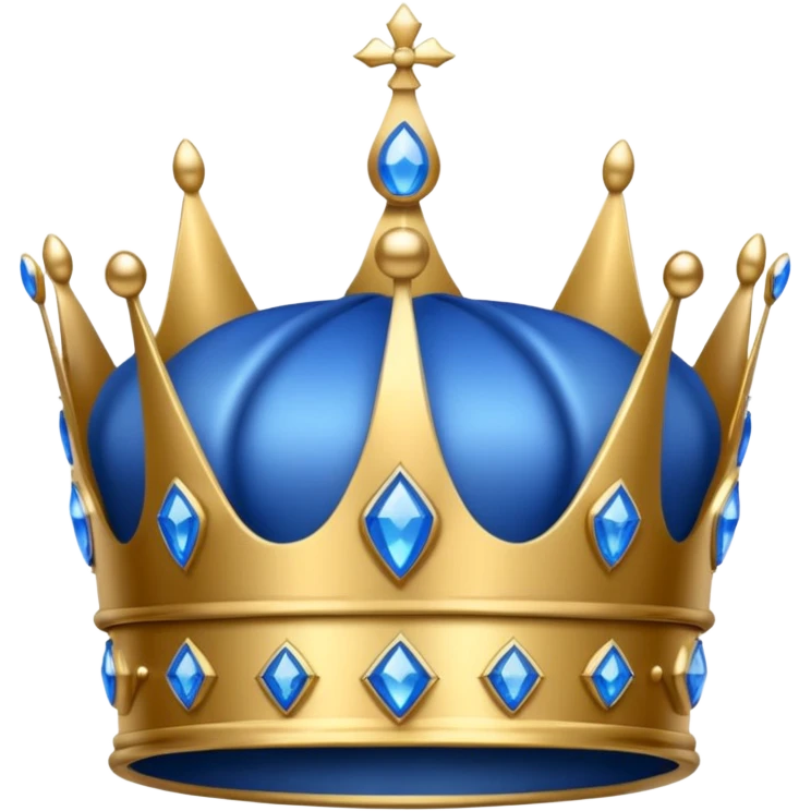shiny blue crown emoji