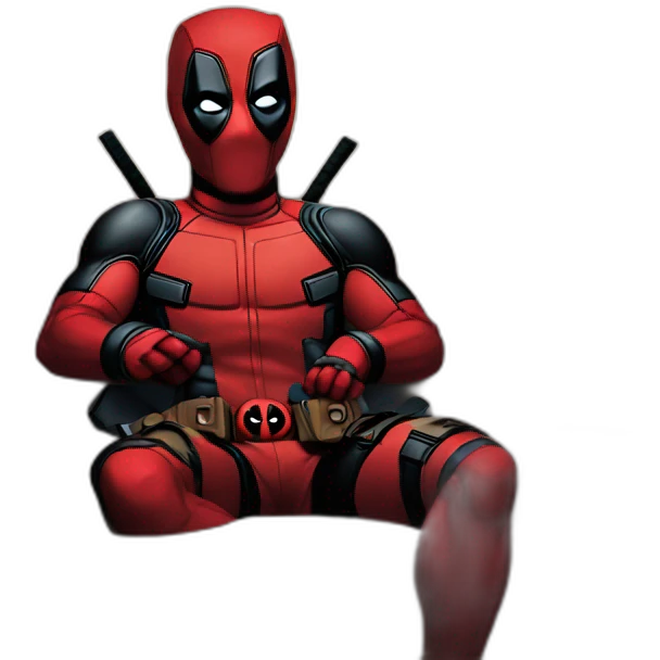 Deadpool's watching TV emoji