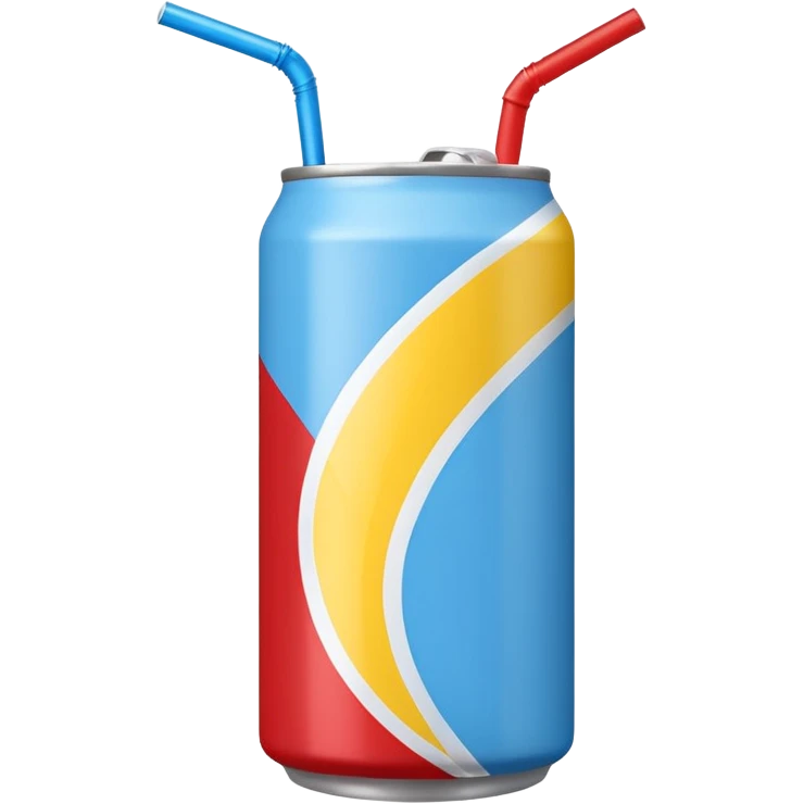 drink can blue red yellow Surfside single straw emoji