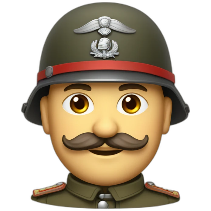 Soldat allemand 1940 brun avec moustache et brassard rouge emoji