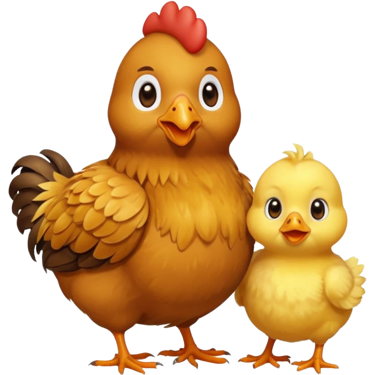 Chicken with chicks  emoji