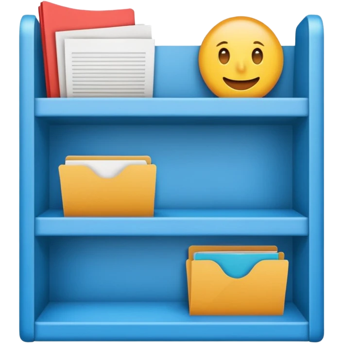 emoji of open magazine, inside there are illustrated empty shelfs emoji